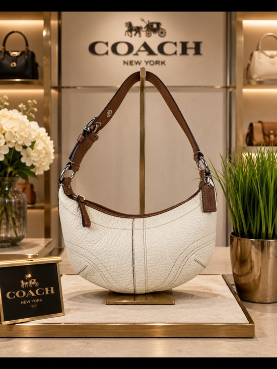 Coach Handbags - COACH Y2K Vintage Cream Soho Leather Hobo Shoulder Bag F12298